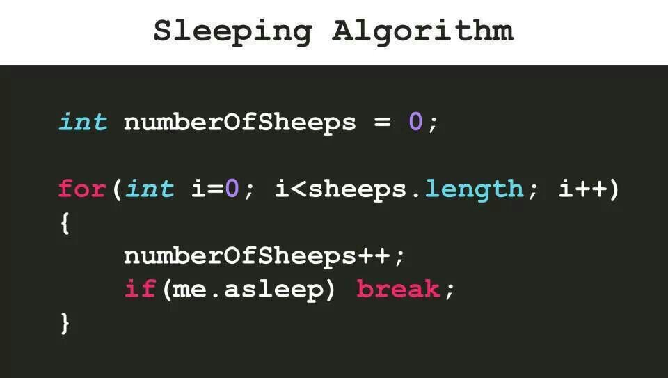 El algoritmo para dormir de un programador