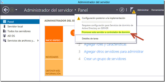 Agregar un controlador de dominio Windows 2012 a un dominio existente